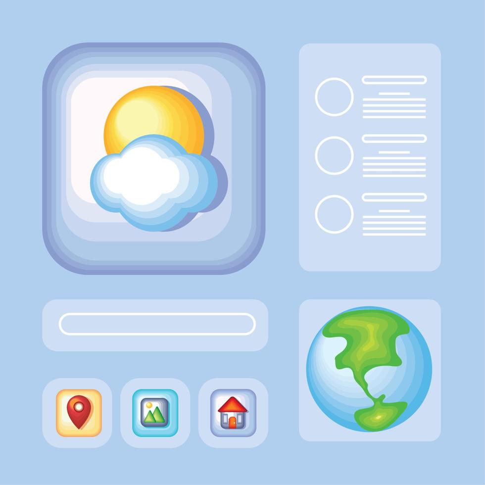 different apps icon vector