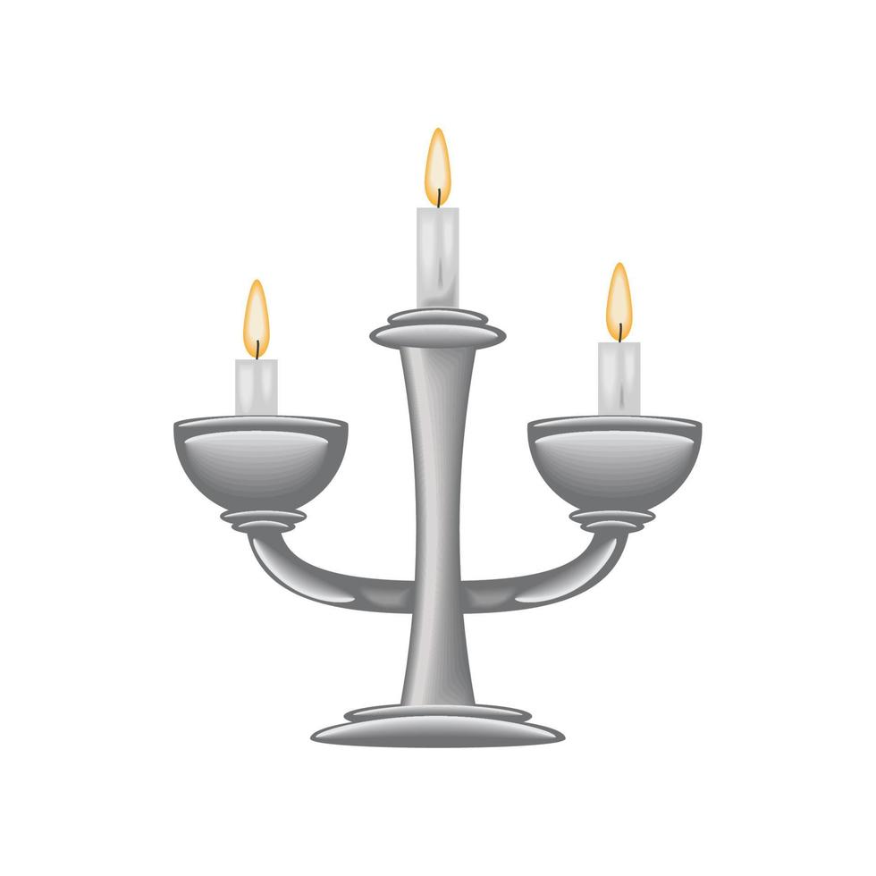 icono de velas en candelabro vector