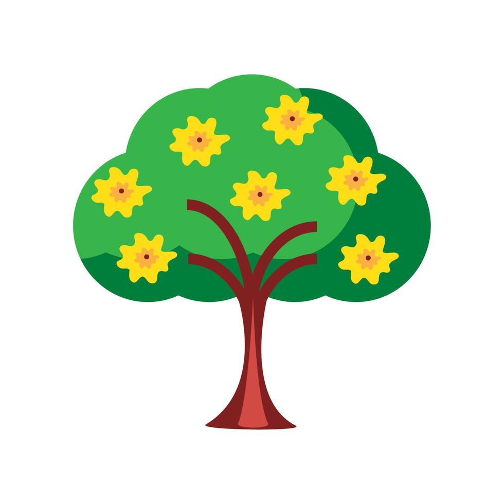 arbol con flores vector