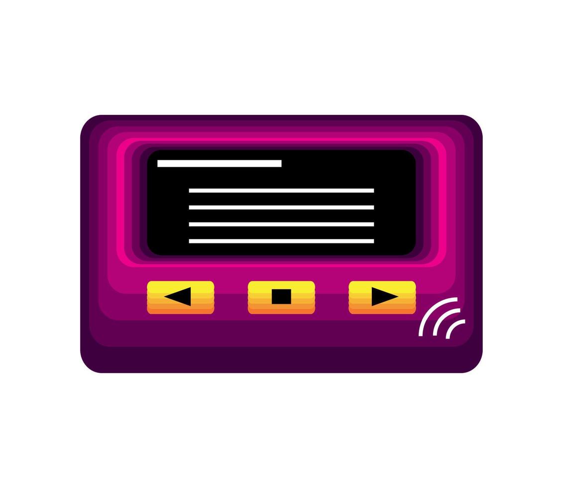 retro beeper icon vector