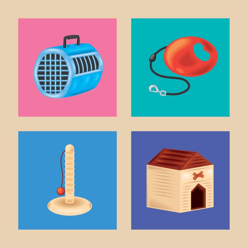 pets accessories icons vector