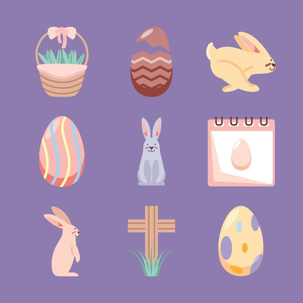 iconos festivos de pascua vector