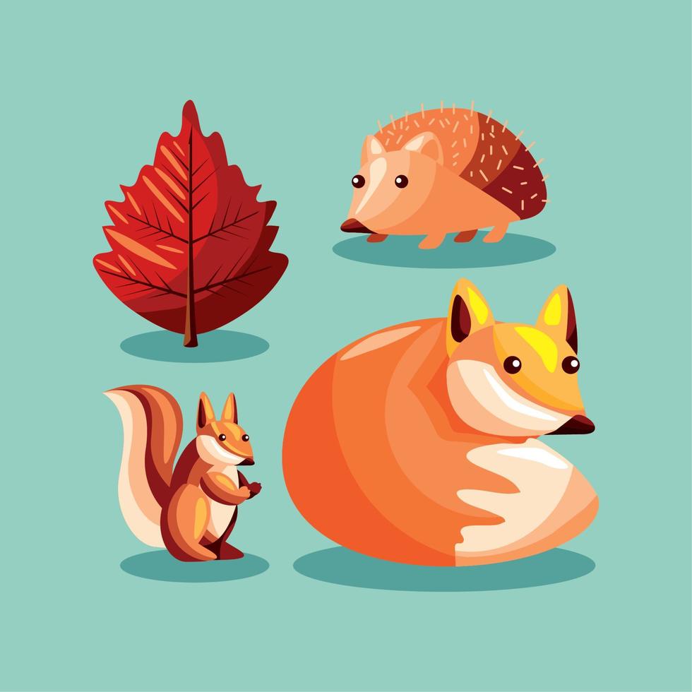 autumn animals season vector