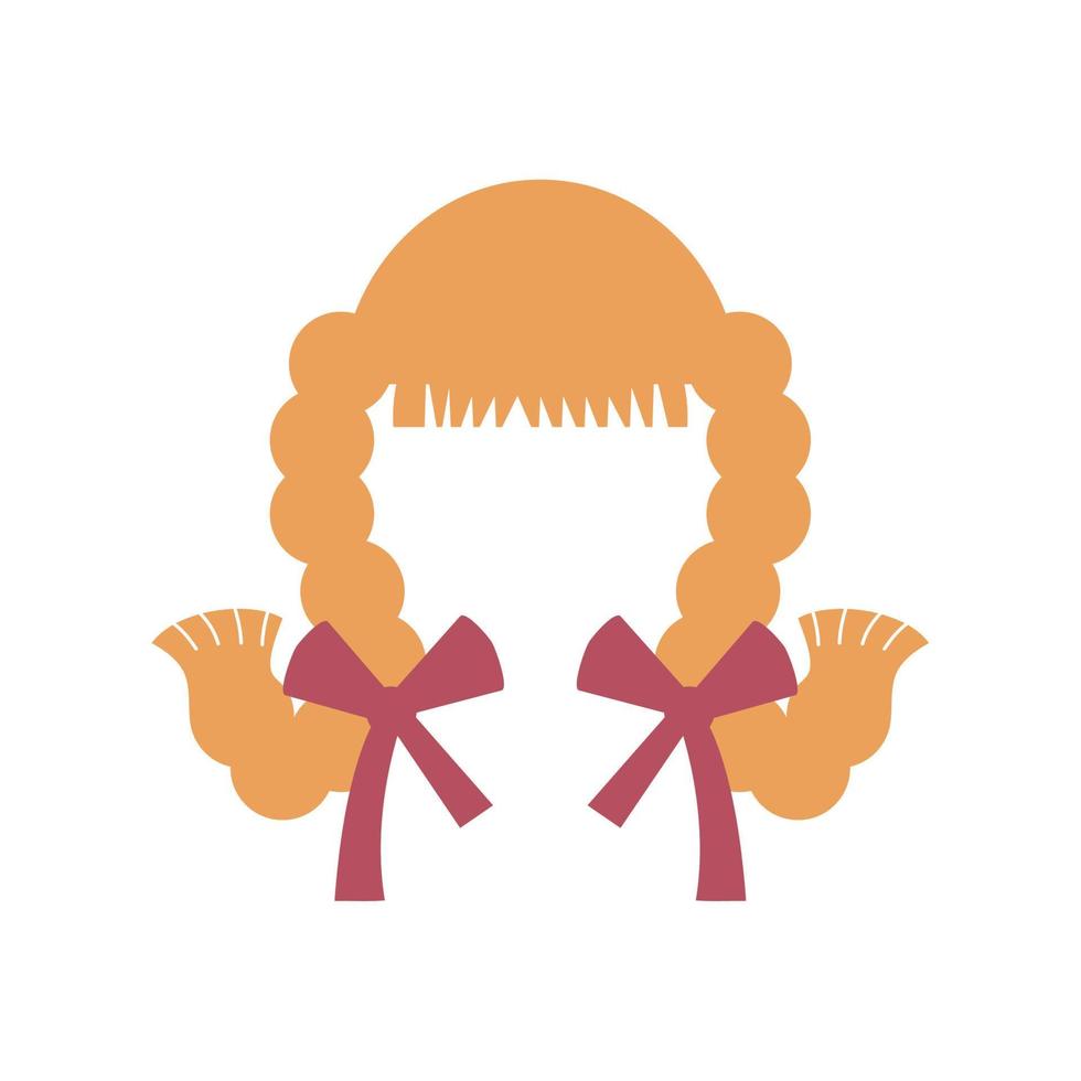 female wig with braids vector