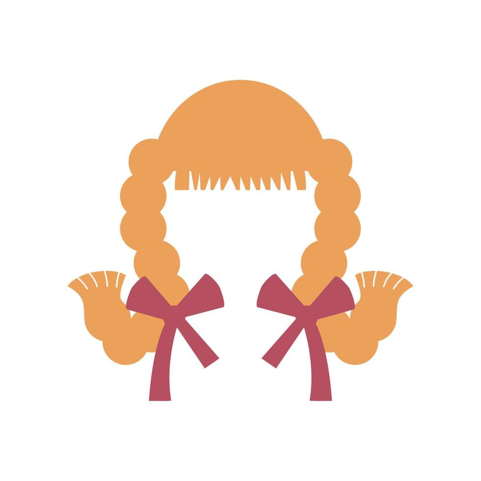 peluca femenina con trenzas vector