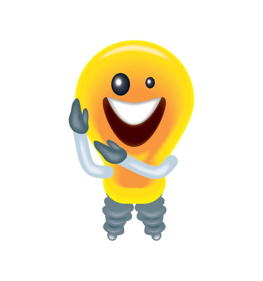 funny light bulb vector