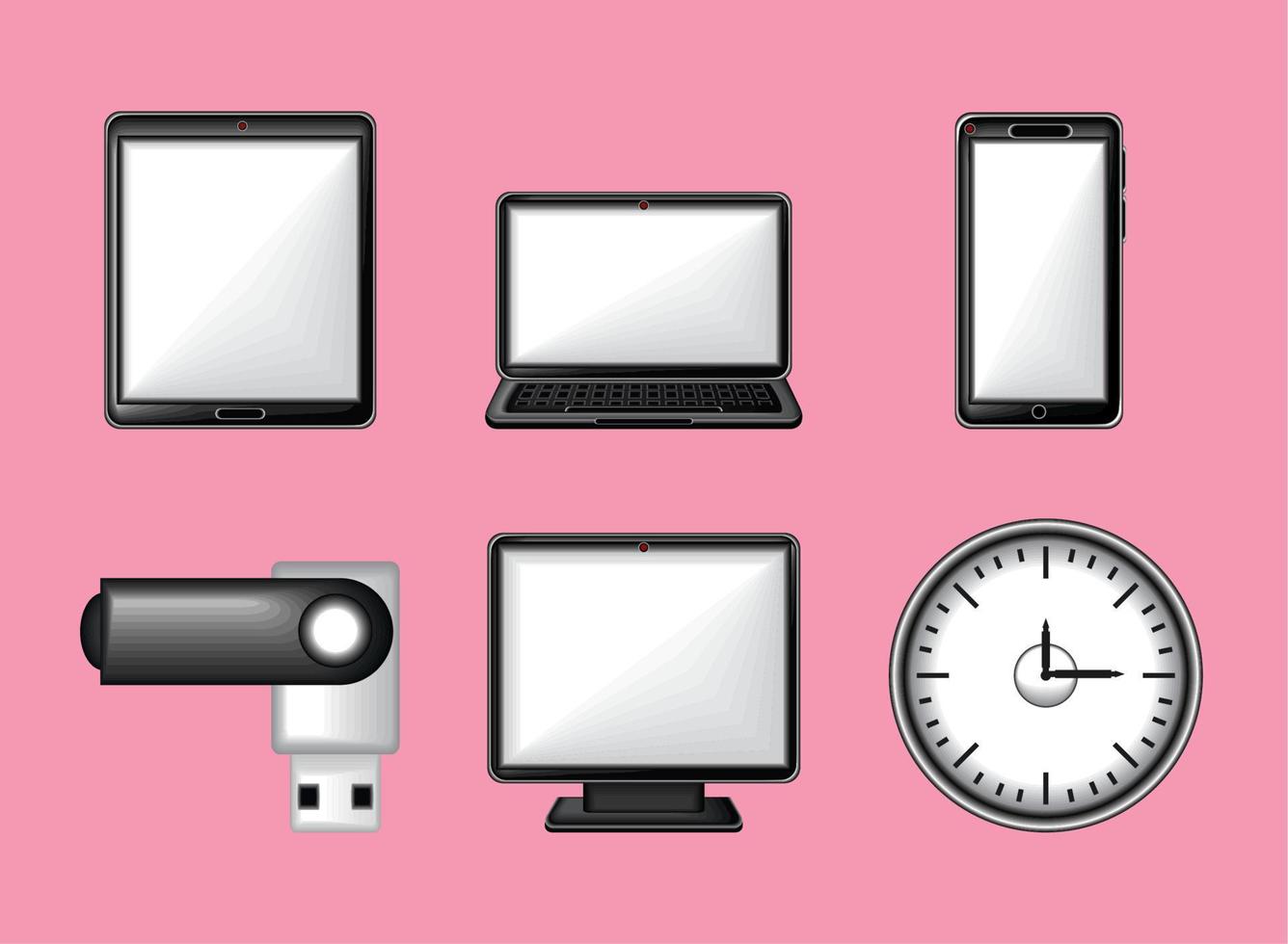 technology devices and clock vector
