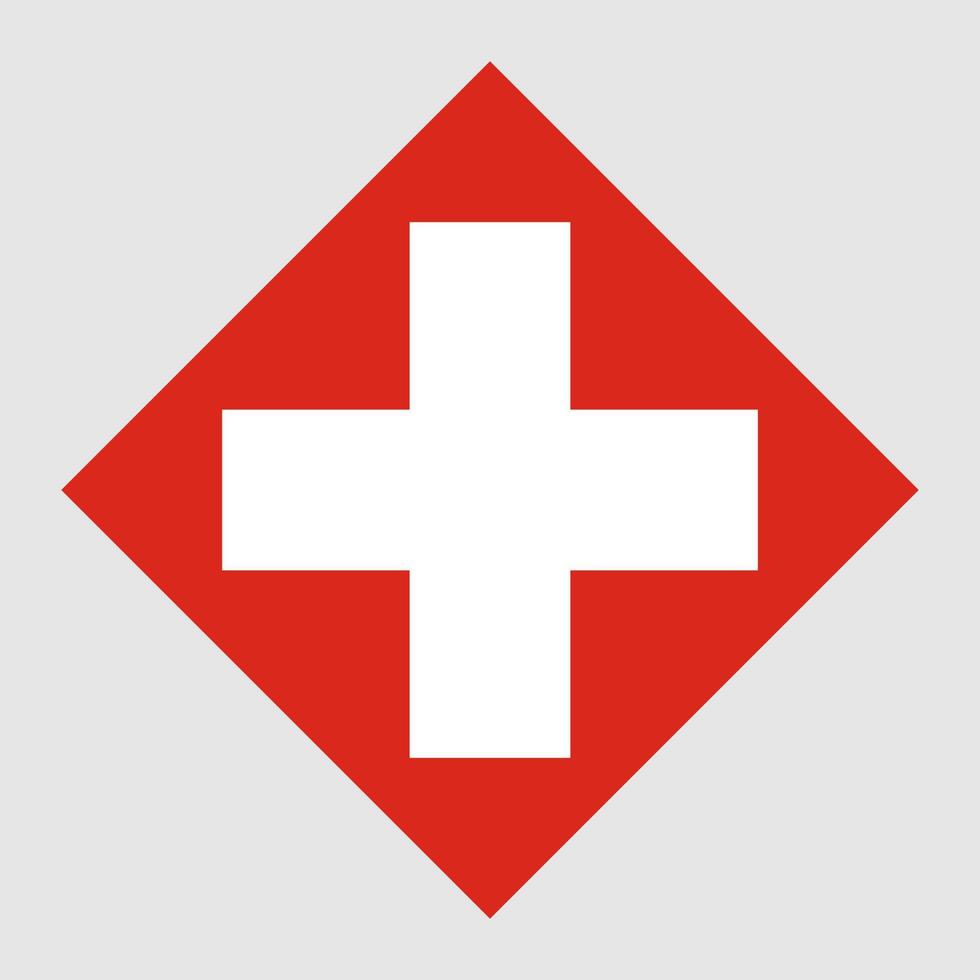 Switzerland flag, official colors. Vector illustration.