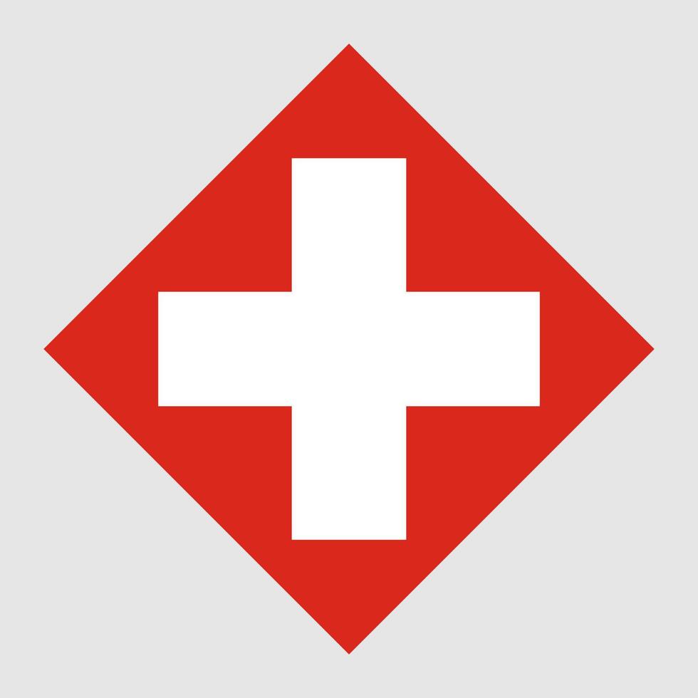 Switzerland flag, official colors. Vector illustration.