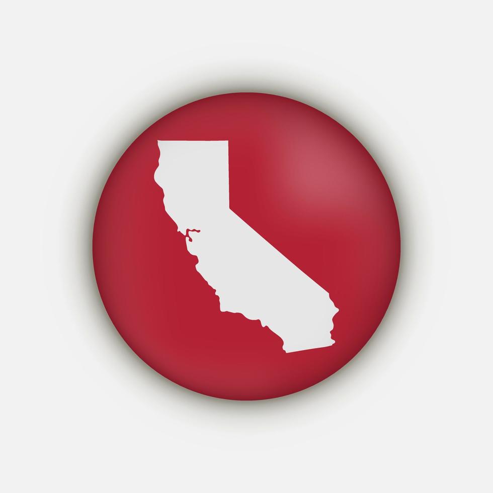 mapa del círculo del estado de california con sombra vector