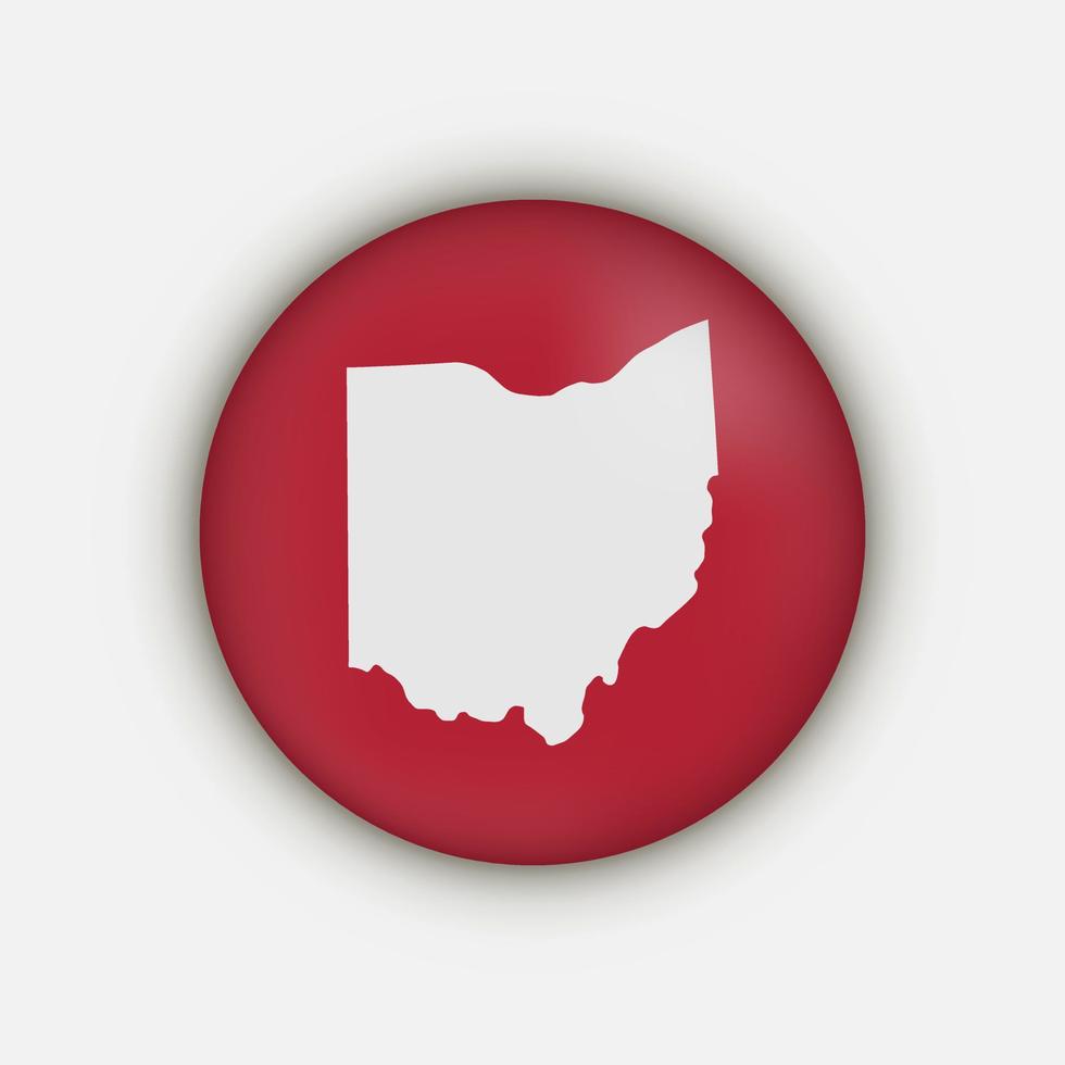 Ohio state circle map with shadow vector