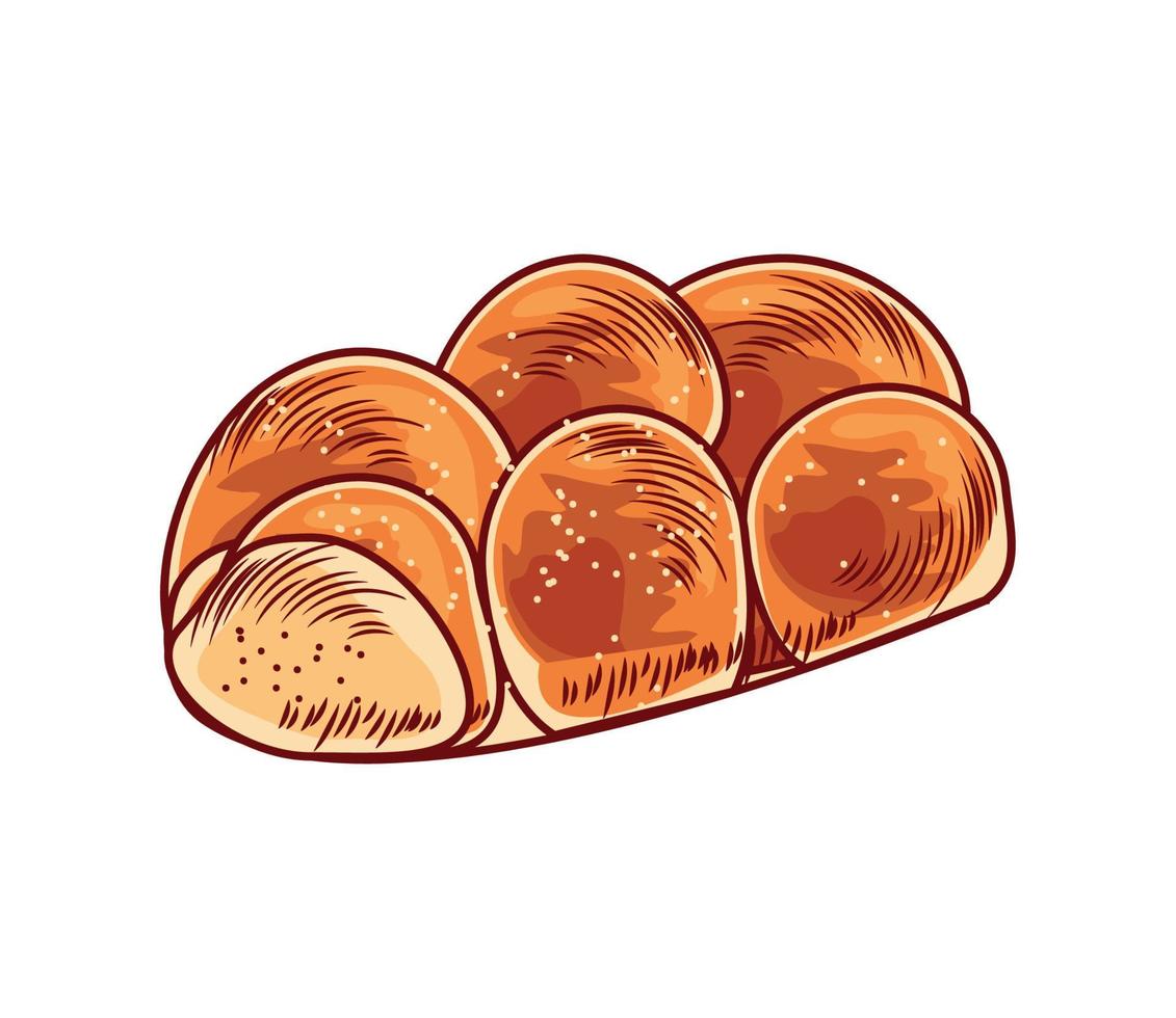 braid bread icon vector