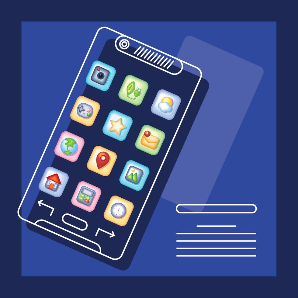 smartphone app icons vector