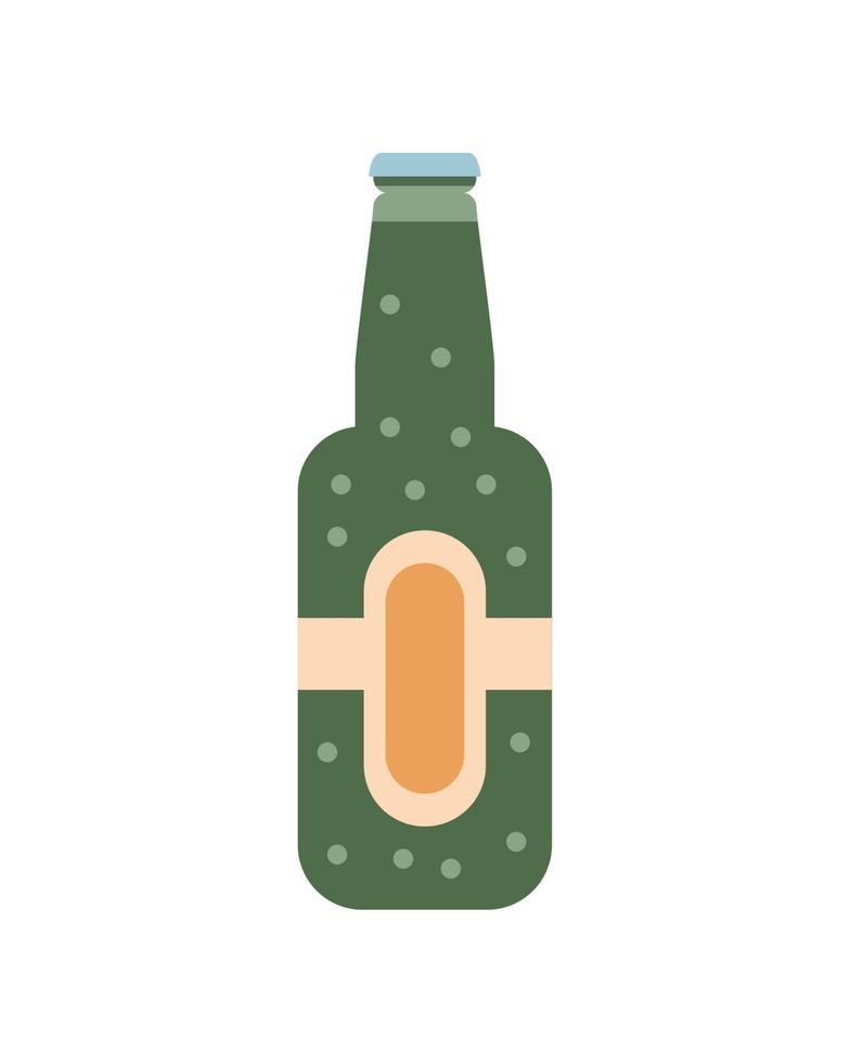 botella de cerveza verde vector