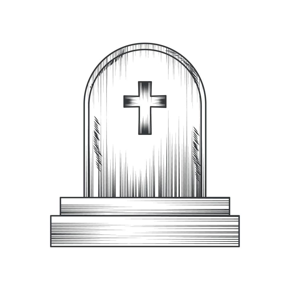 tombstone with cross vector