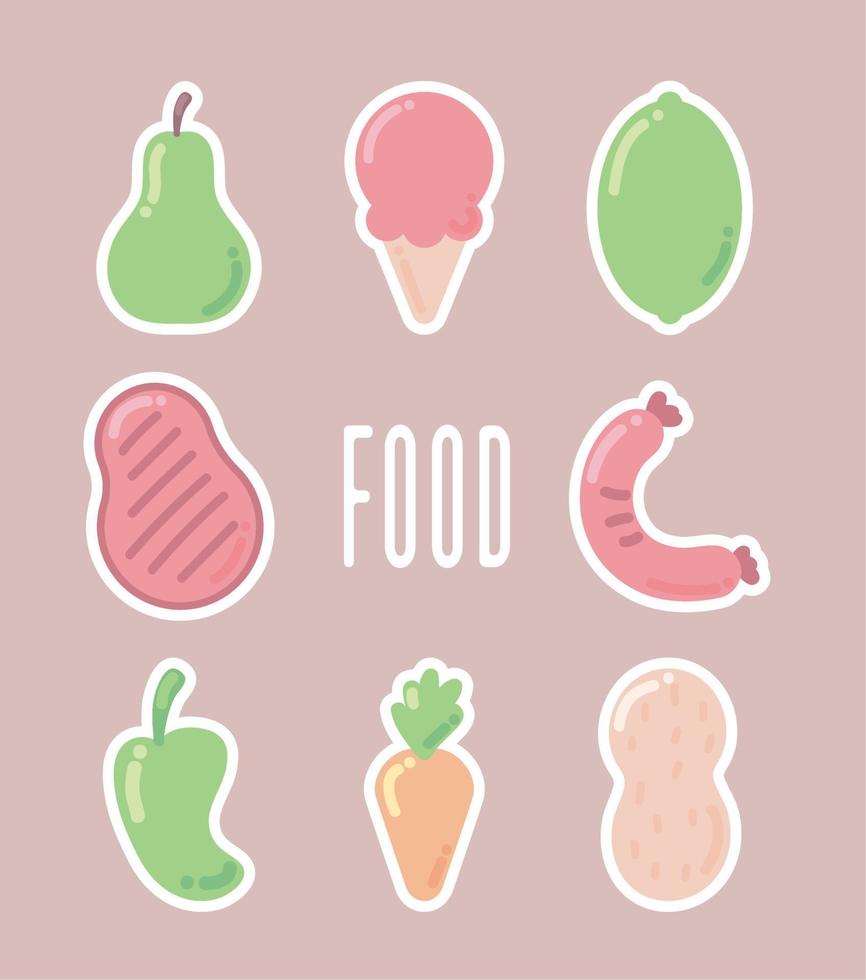 set of food vector