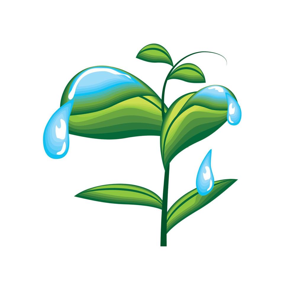 planta con agua vector