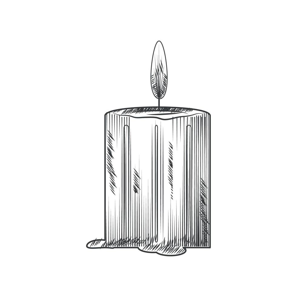 candle sketch icon vector