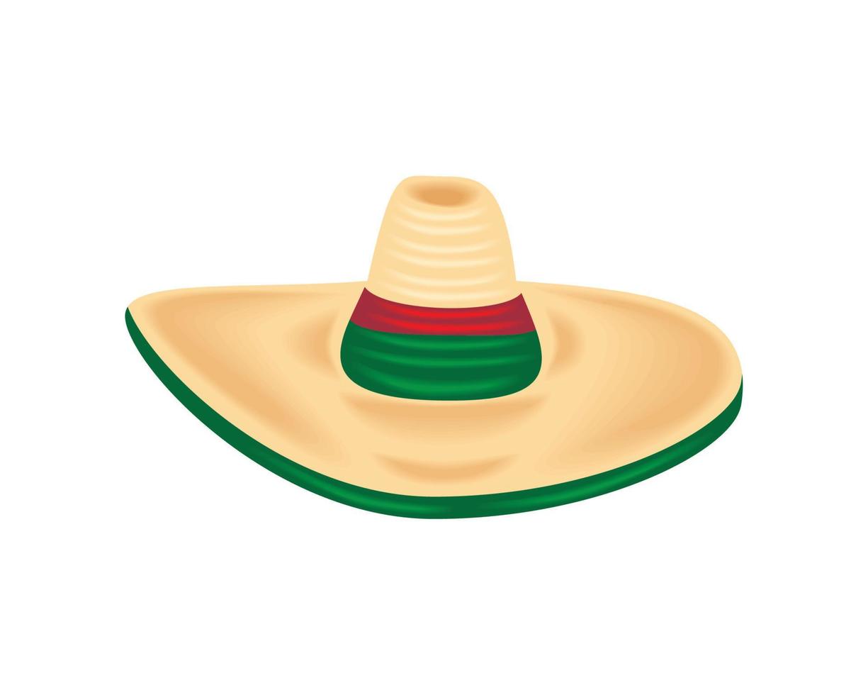 icono de sombrero mexicano vector