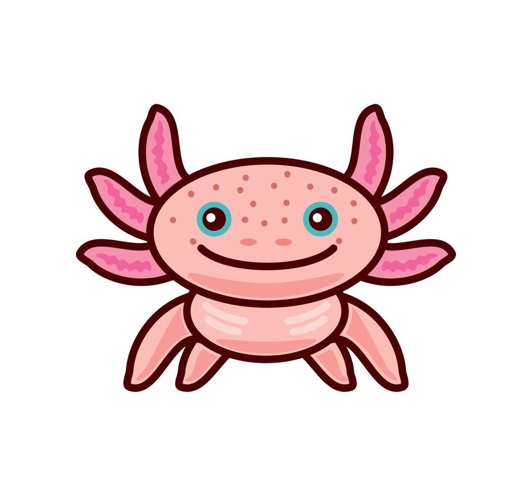 cute axolotl front view vector