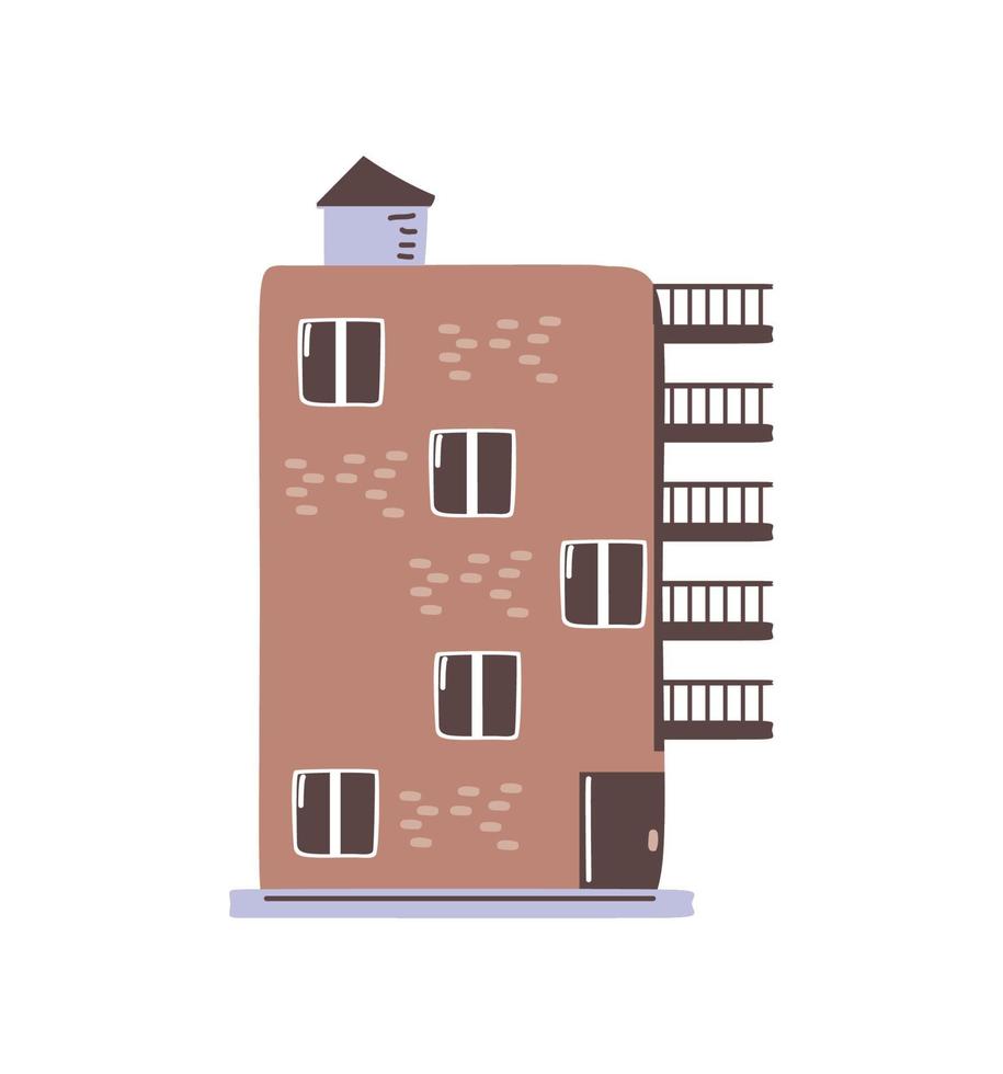 building with balconies vector