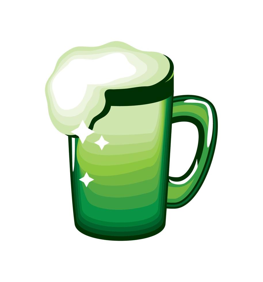 vaso de cerveza verde vector