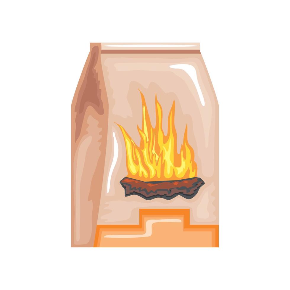 charcoal in paper bag vector