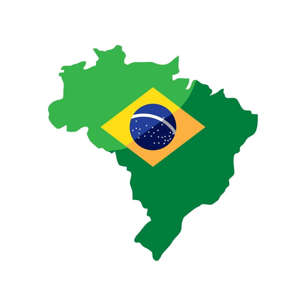 brazil map and flag vector