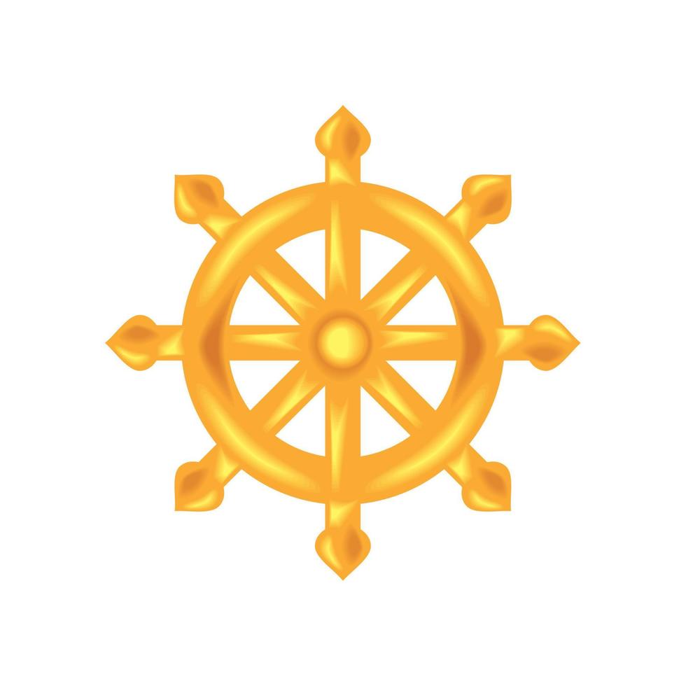 golden wheel decoration vector
