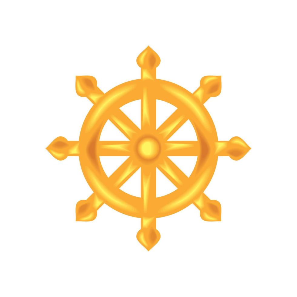 golden wheel decoration vector