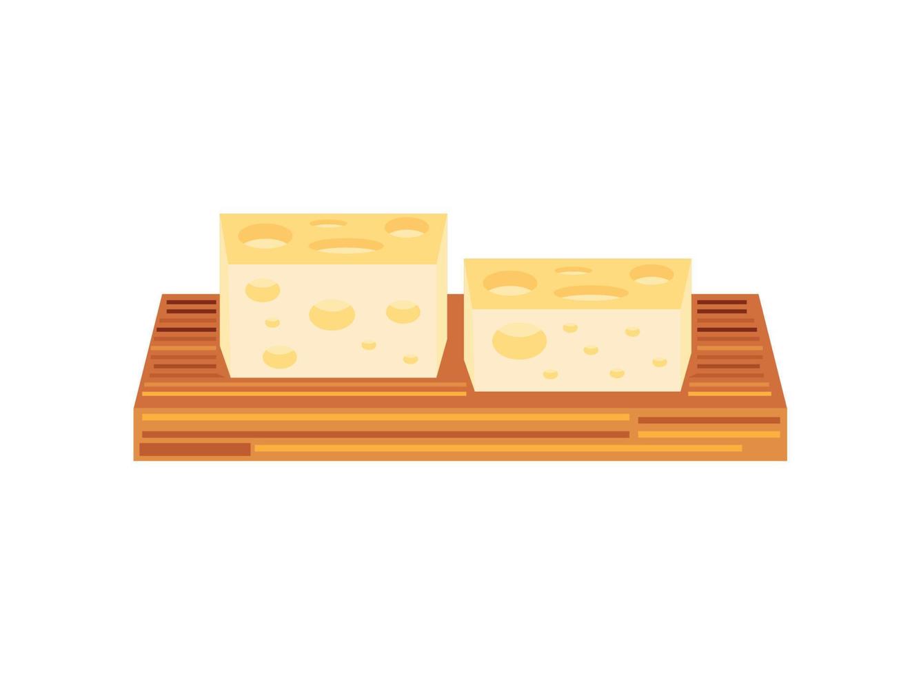 cheese in the wooden board vector