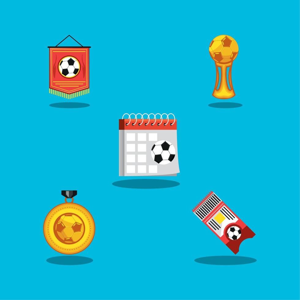 soccer icons collection vector