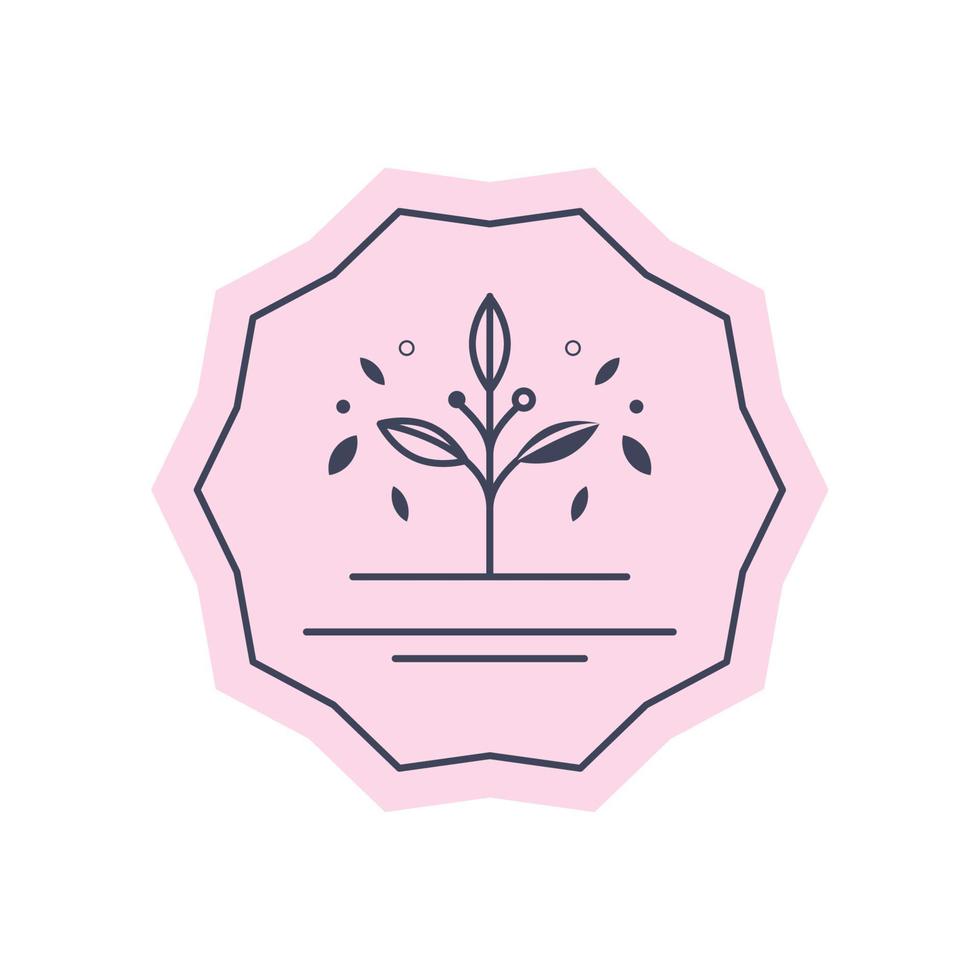 floral frame stamp vector