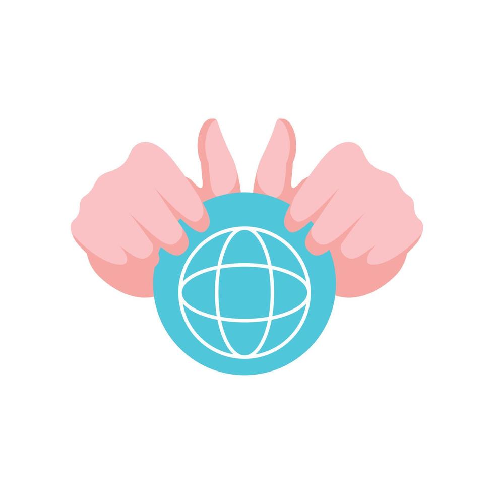 hands world connection vector