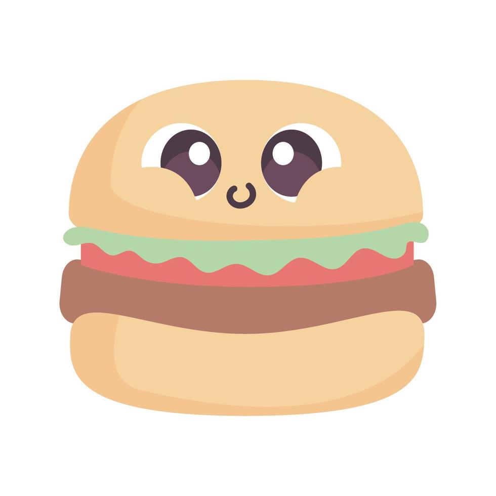 icono de hamburguesa kawaii vector