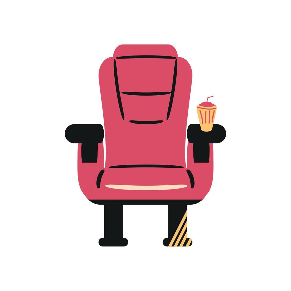 cinema seat and soda vector