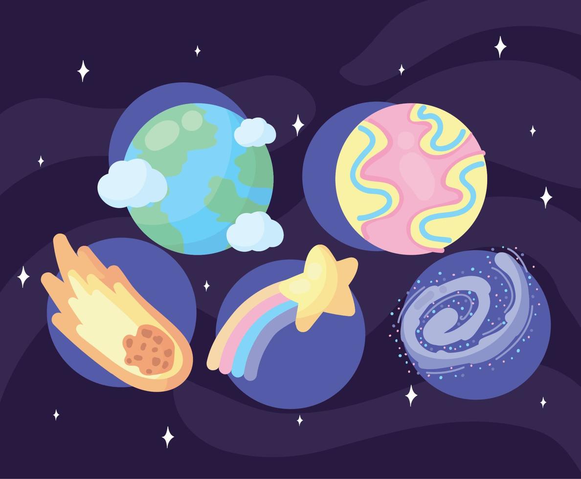 icon set of space vector