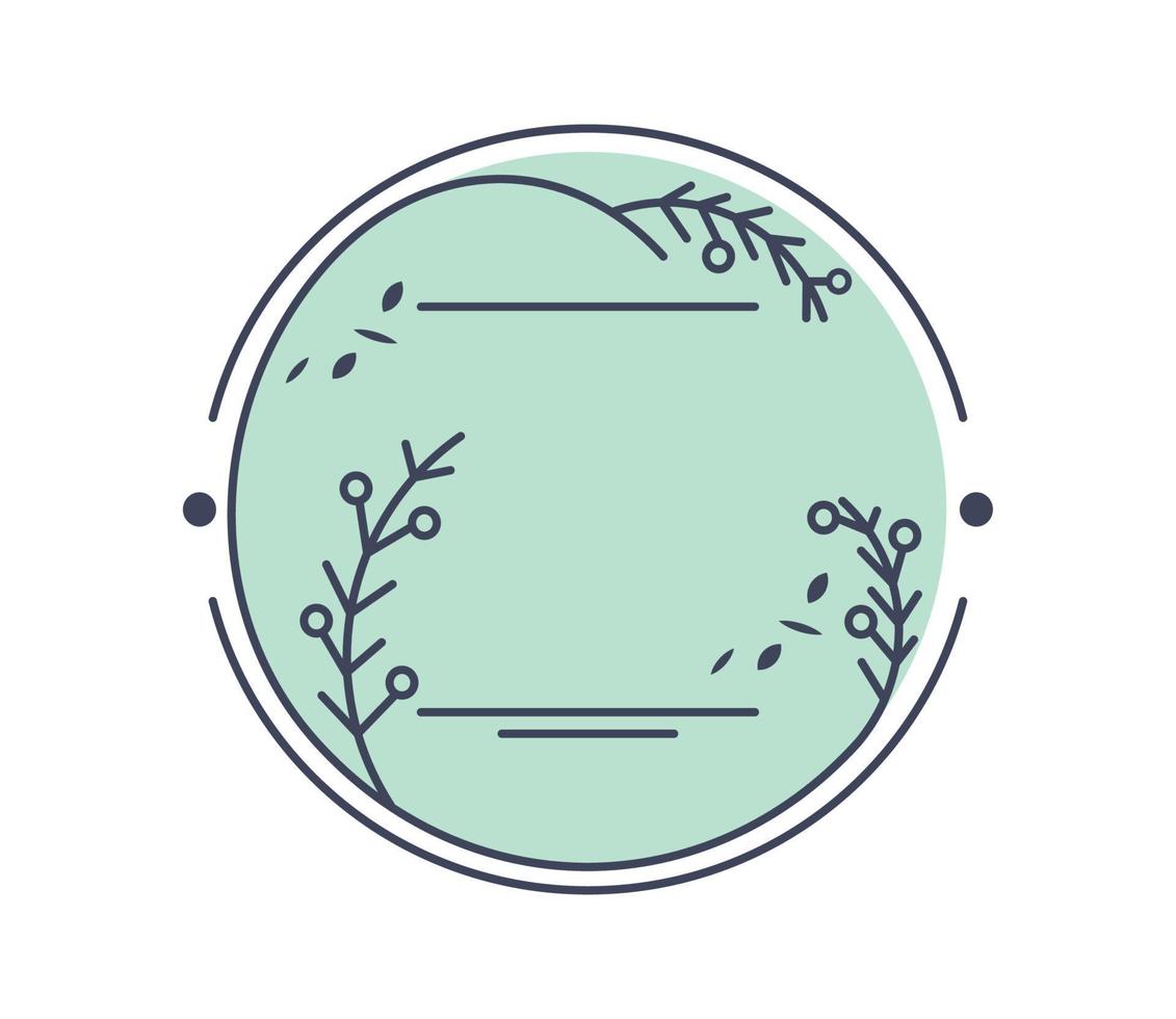 floral round badge vector