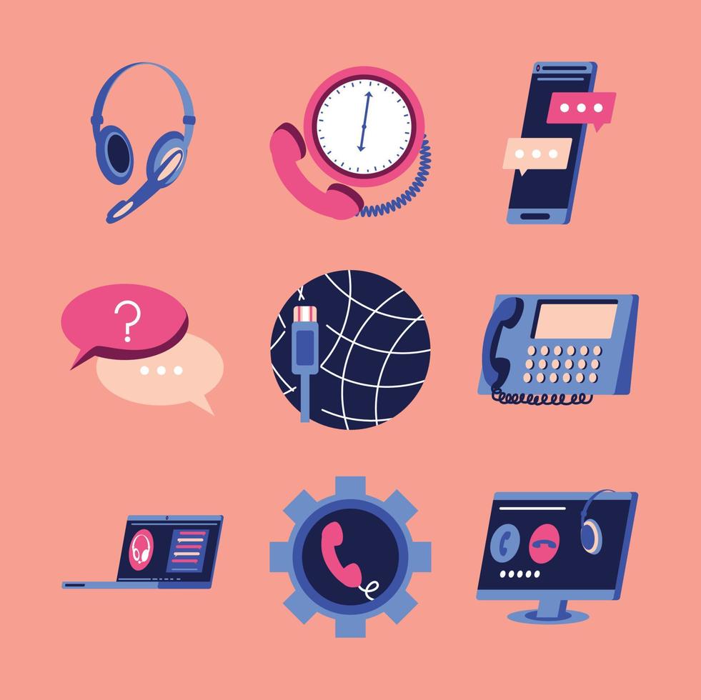 icons call center vector