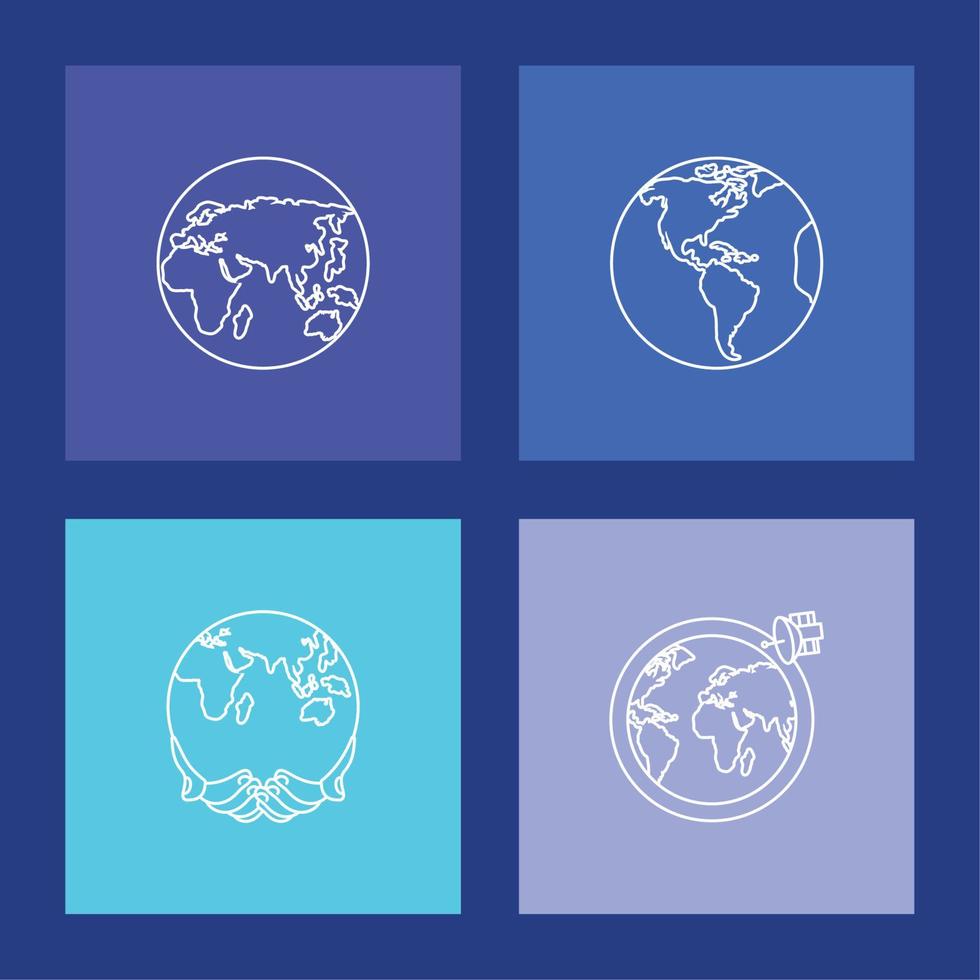 icons world map vector