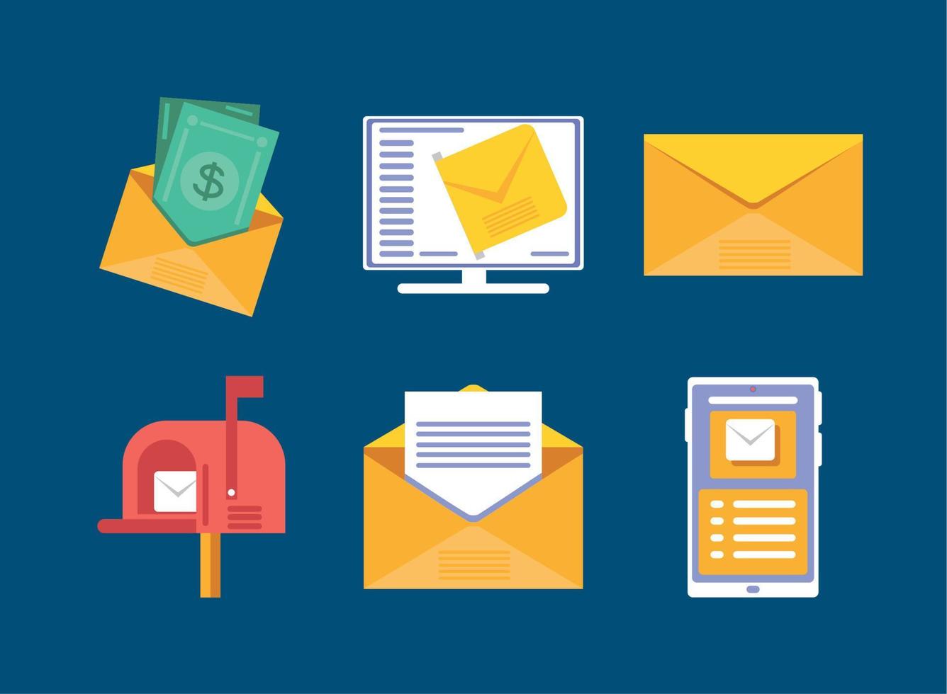 email marketing icons vector