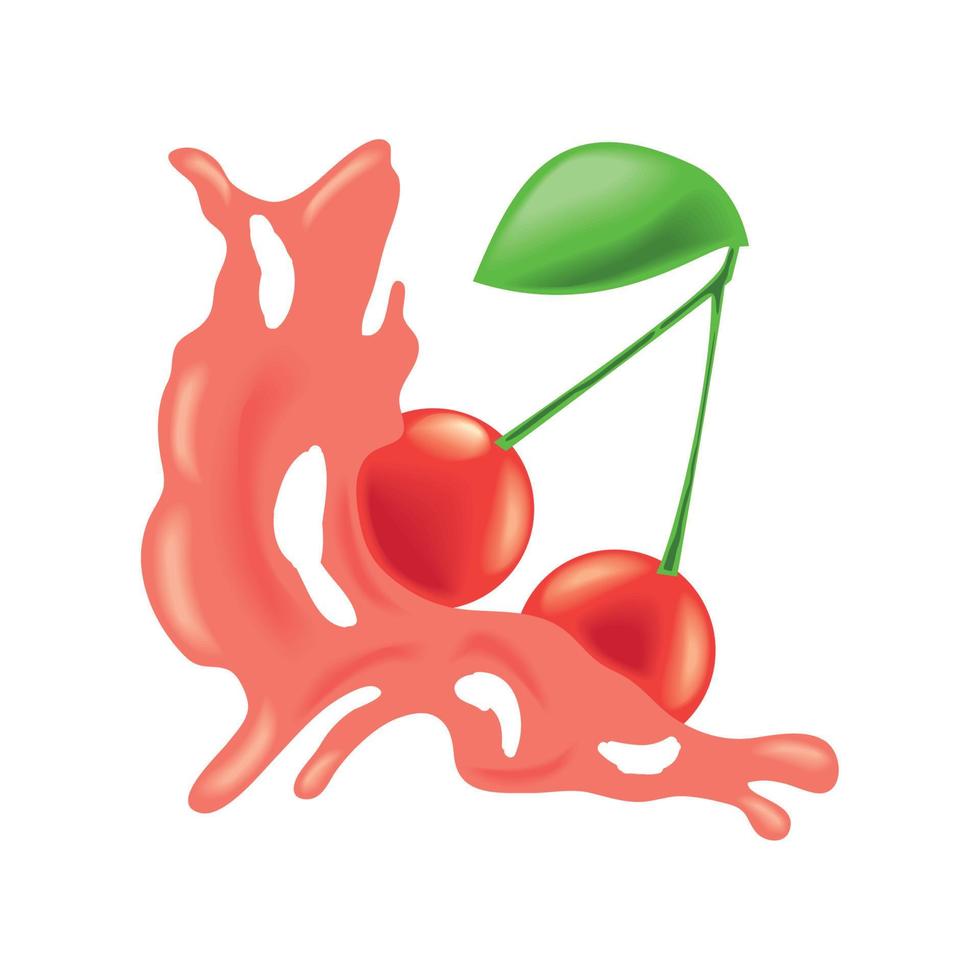 cherry fresh splash vector