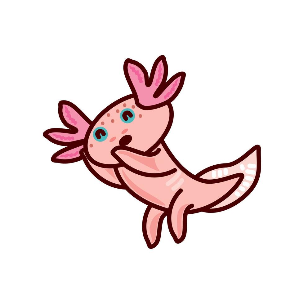 cute little axolotl vector