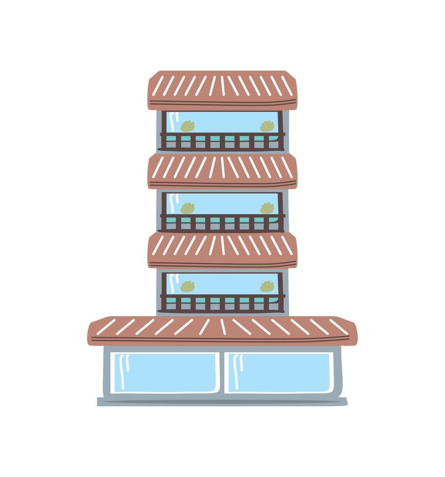 edificio, ciudad, comercio, icono vector