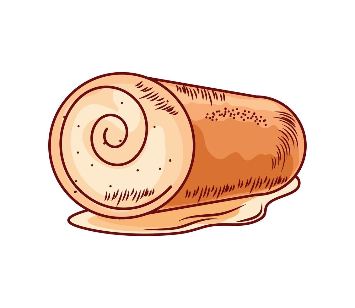 roll bread icon vector