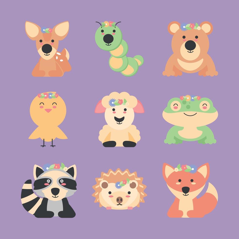 cute spring animals 10423784 Vector Art at Vecteezy