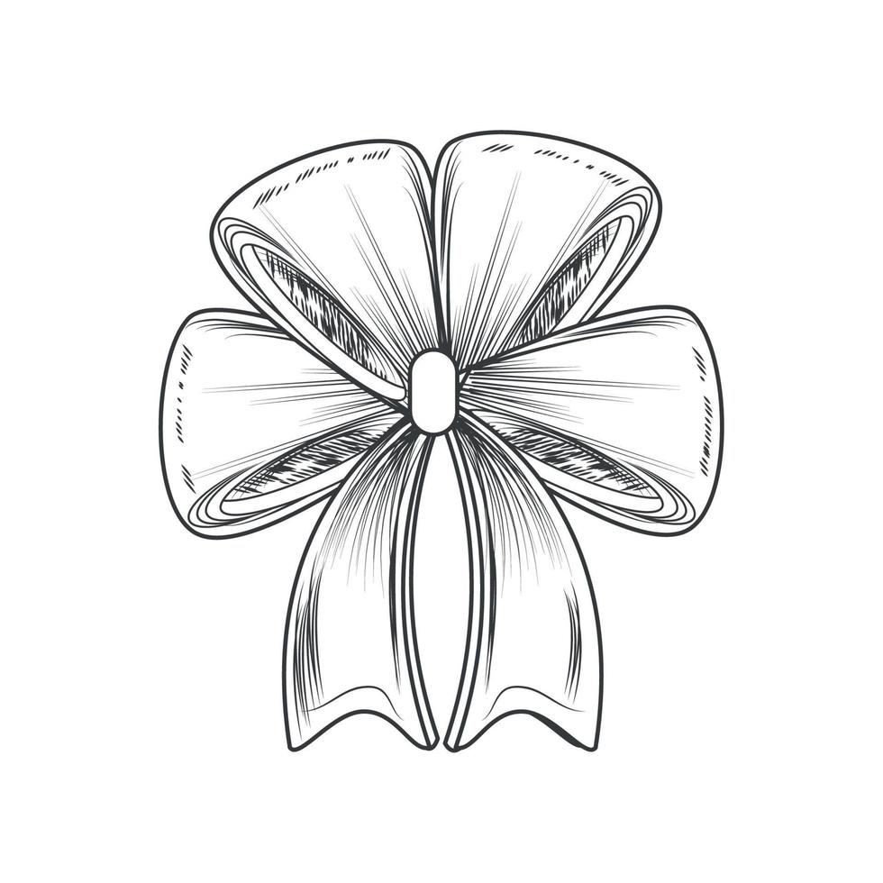 bow decoration sketch vector
