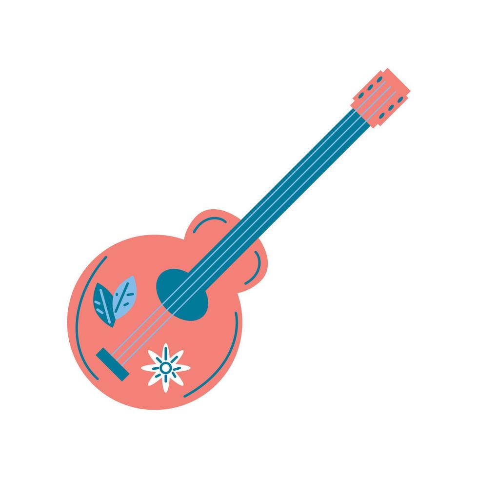 guitar with stickers vector