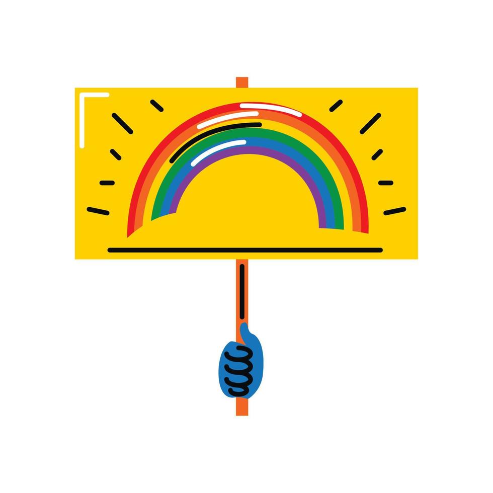 hand with LGBT placard vector