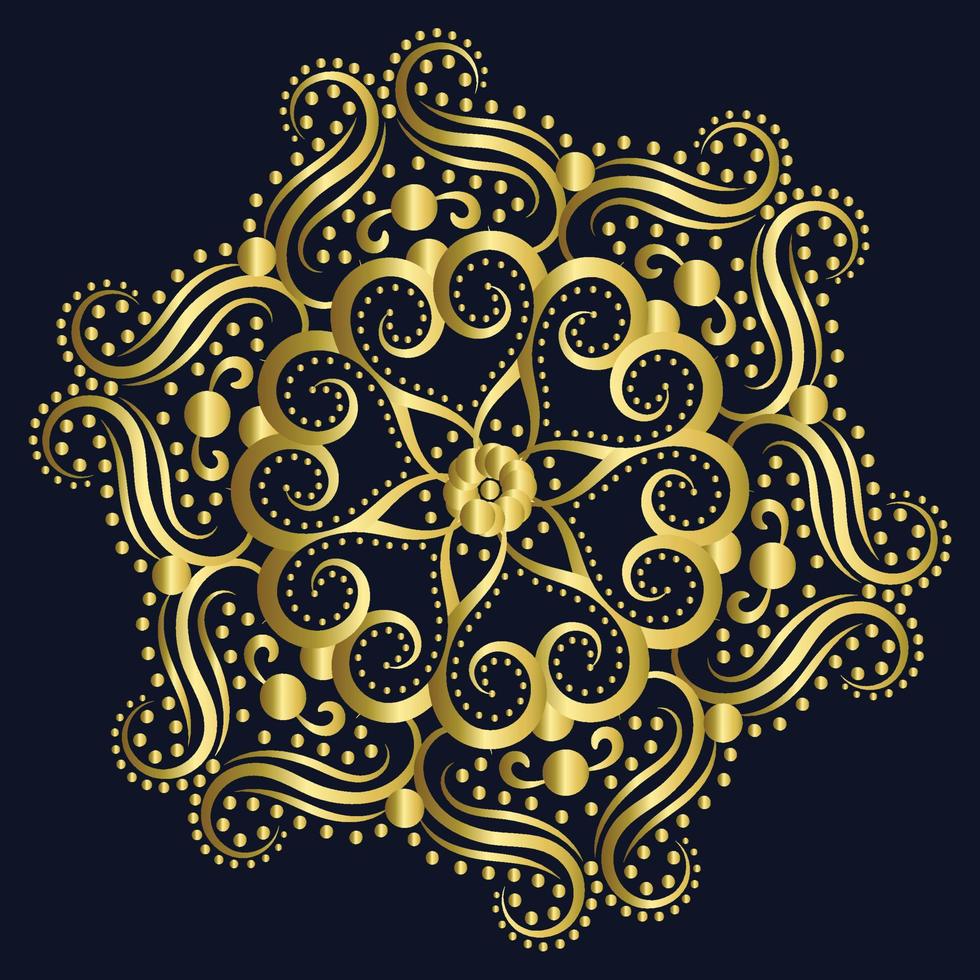 Luxury mandala pattern for decoration. decorative, ornament background yellow gold color gradient vector